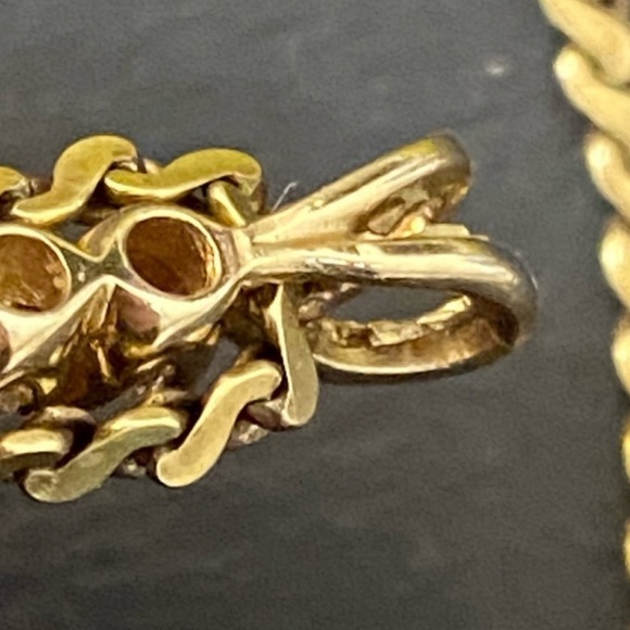 Vintage Italian 14K Soild Gold Genuine Mined Diamond Necklace - Picture 8 of 9